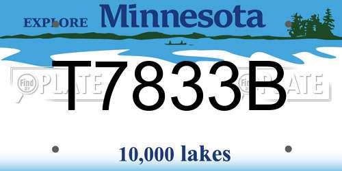 T7833B Minnesota License Plate