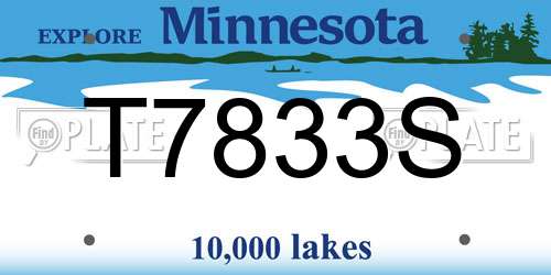 T7833S Minnesota License Plate