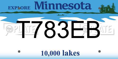 T783EB Minnesota License Plate