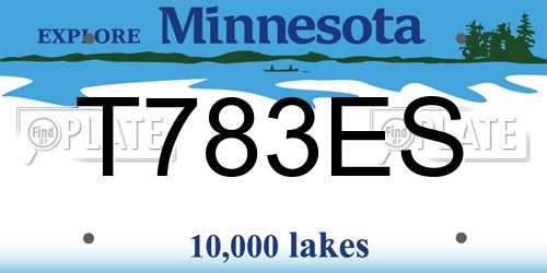 T783ES Minnesota License Plate