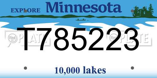 T785223 Minnesota License Plate