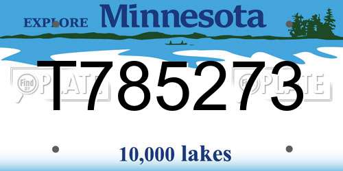 T785273 Minnesota License Plate