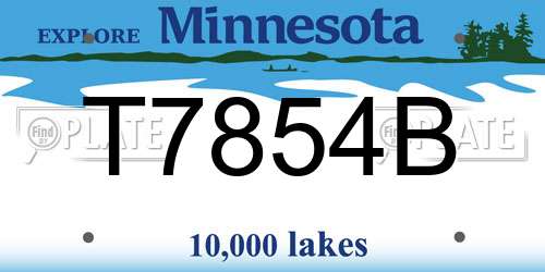 T7854B Minnesota License Plate