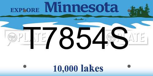 T7854S Minnesota License Plate