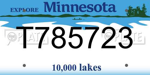 T785723 Minnesota License Plate