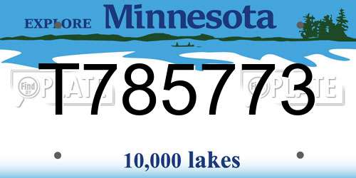 T785773 Minnesota License Plate