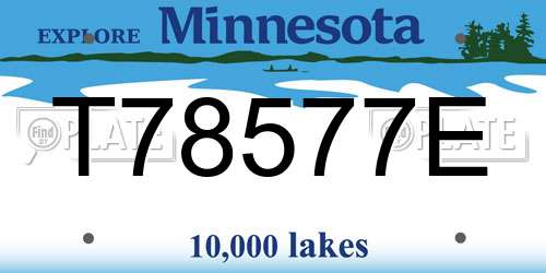 T78577E Minnesota License Plate