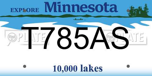 T785AS Minnesota License Plate