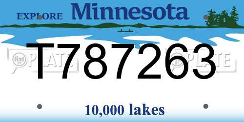 T787263 Minnesota License Plate