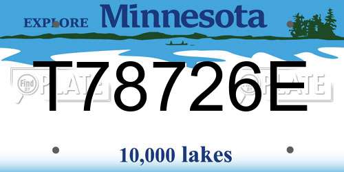 T78726E Minnesota License Plate