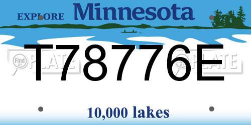 T78776E Minnesota License Plate
