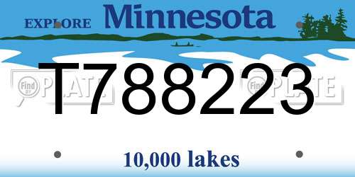 T788223 Minnesota License Plate