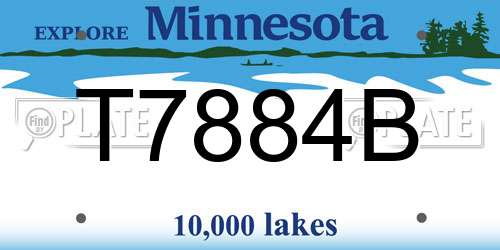 T7884B Minnesota License Plate