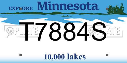 T7884S Minnesota License Plate