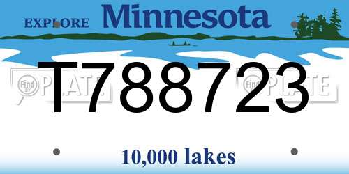 T788723 Minnesota License Plate