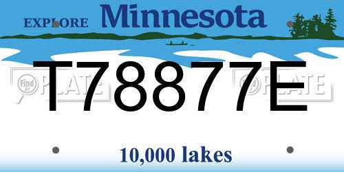 T78877E Minnesota License Plate