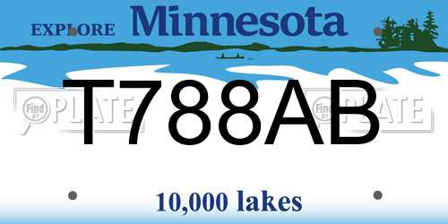 T788AB Minnesota License Plate