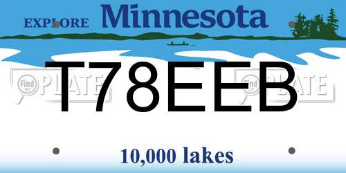 T78EEB Minnesota License Plate
