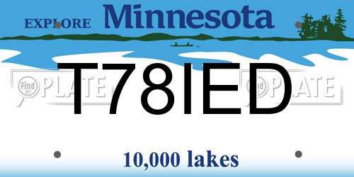 T78IED Minnesota License Plate