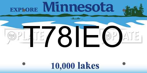 T78IEO Minnesota License Plate