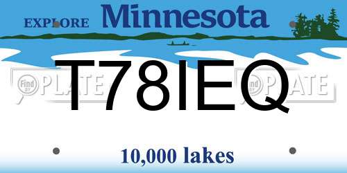 T78IEQ Minnesota License Plate