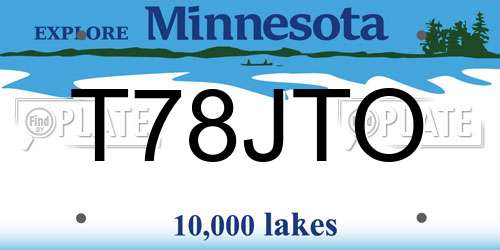 T78JTO Minnesota License Plate