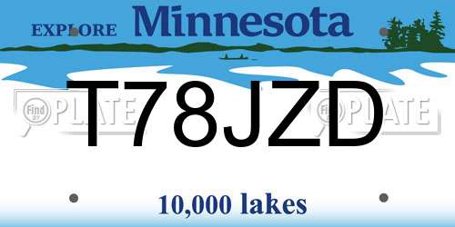 T78JZD Minnesota License Plate