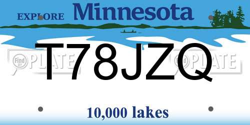 T78JZQ Minnesota License Plate
