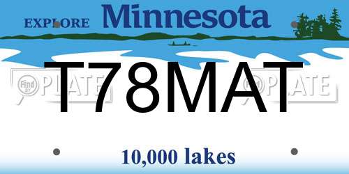 T78MAT Minnesota License Plate