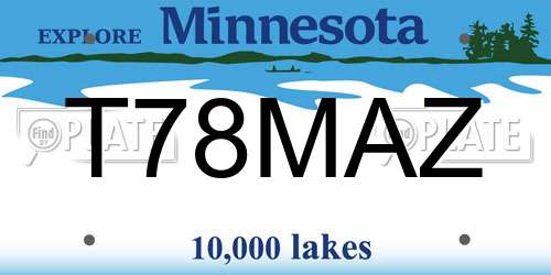 T78MAZ Minnesota License Plate