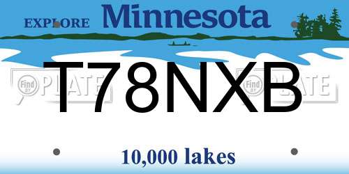 T78NXB Minnesota License Plate