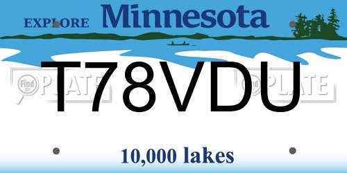 T78VDU Minnesota License Plate