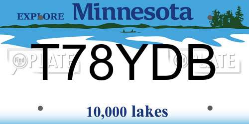 T78YDB Minnesota License Plate