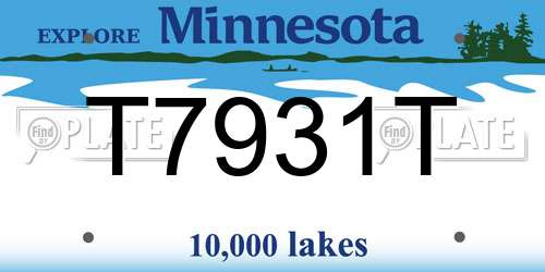 T7931T Minnesota License Plate