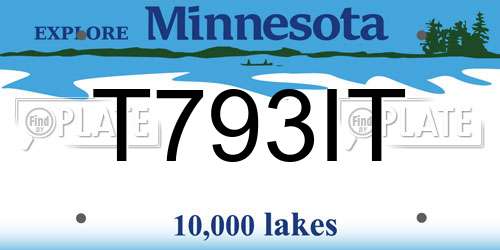 T793IT Minnesota License Plate
