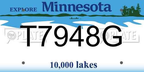 T7948G Minnesota License Plate
