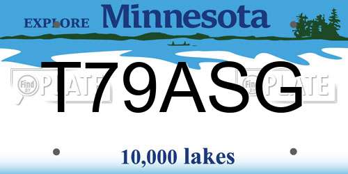 T79ASG Minnesota License Plate