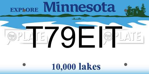 T79EIT Minnesota License Plate