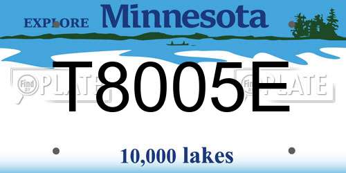 T8005E Minnesota License Plate