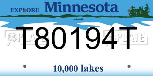 T80194T Minnesota License Plate