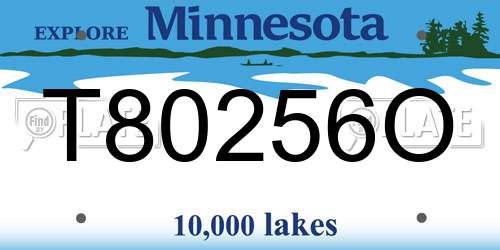 T80256O Minnesota License Plate
