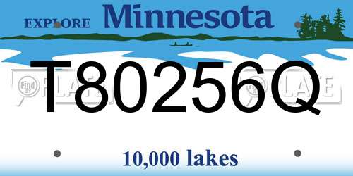 T80256Q Minnesota License Plate