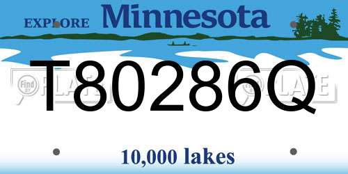 T80286Q Minnesota License Plate
