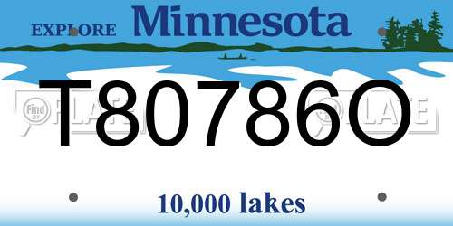 T80786O Minnesota License Plate