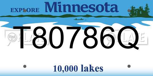 T80786Q Minnesota License Plate