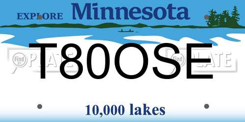 T80OSE Minnesota License Plate