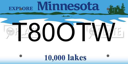 T80OTW Minnesota License Plate
