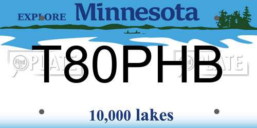 T80PHB Minnesota License Plate