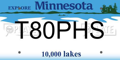 T80PHS Minnesota License Plate