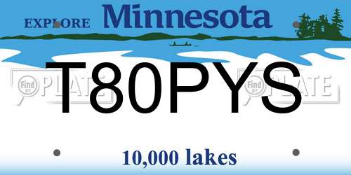 T80PYS Minnesota License Plate